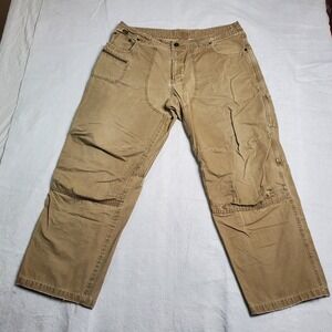 Kuhl Mens Work Hiking Pants Khaki Canvas Cotton Utility RN 108846 Size 38x30